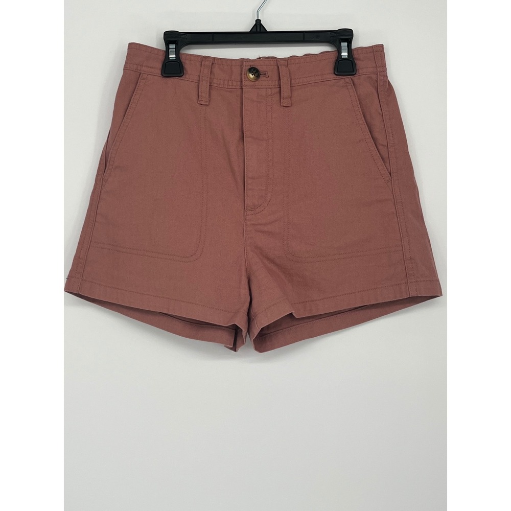 Madewell Camp Shorts Women XS Dusty Rose Pink High Rise Elastic Back Gorpcore